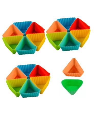 MAGICLULU 20pcs Triangle Muffin Cup Candle Molds Paper Cups Silicone Molds DIY Baking Mold Silicone Cake Molds Muffin Cake Mold Muffin Cupcake Mold Mini Silica Gel Baking Cup