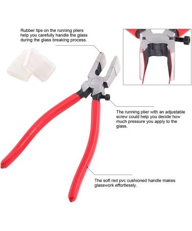 Swpeet Heavy Duty Key Fob Pliers Tool with Glass Running Pliers - Curved Jaws for Stained Glass Work - Rubber Tips for Key Fob Hardware Install - 1Pcs - Buy Online on SooperMarket.com