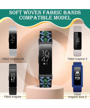 Huamanlou 3 Pack Adjustable Elastic Nylon Sport Bands Compatible with Fitbit Inspire 2/Inspire/Inspire HR/Ace 2/Ace 3  Soft Solo Loop Stretchy Straps Replacement Wristbands for Fitbit Inspire Women Men Black+Bohemian Red+Bohemian Blue - Buy Online on SooperMarket.com