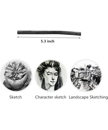 XHBTS Willow Charcoal Sticks for Drawing and Sketching - 50 Pcs Soft Black Charcoal for Fine Art - 2 Box Set of Willow Sketch Charcoal Pencils (3-5mm & 5-8mm) - Buy Online on SooperMarket.com