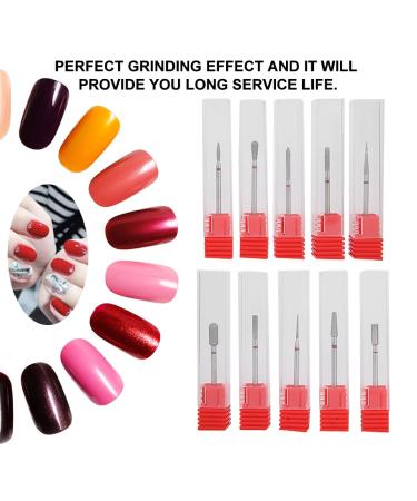 NAROOTE Nail Drill Bit Set 10Pcs Nail Drill Bits Nail Polishing Burr Manicure Pedicure Accessory Tool Set(F11-F20) - Buy Online on SooperMarket.com