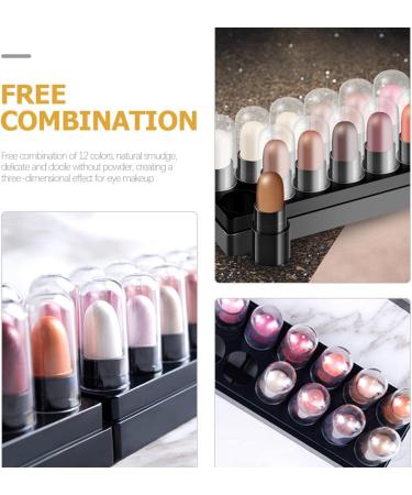 Angoily 12pcs 12 Shadow Box Highlighters Glitter Eye Shadow Girl Makeup Supplies Boxed Tool - Buy Online on SooperMarket.com