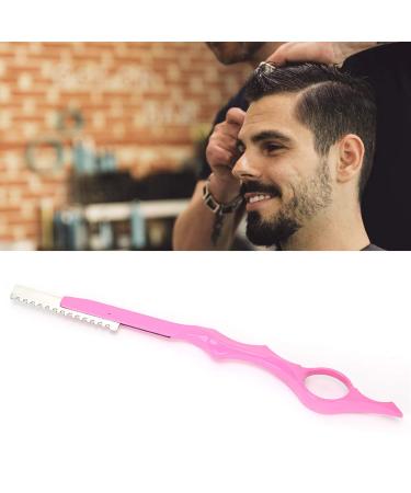 Razor stainless steel razor men hair styling razor razor hair thinning knife for thinning out pony shaving cut hair (pink)