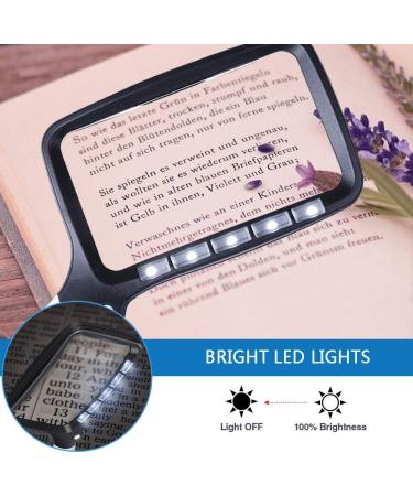 LED Lighted Magnifying Glass - 5 LED Handheld Foldable Reading Magnifier for Books Newspapers Maps Coins Jewellery Hobbies and Crafts - Buy Online on SooperMarket.com