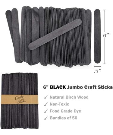 100 Count 6 Inch Jumbo Black Wood Craft Popsicle Sticks - Buy Online on SooperMarket.com