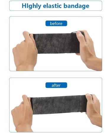 Buy Cojj 16 Pcs Self-Adhering Cohesive Bandage - 7.5cm x 4.5m Waterproof Elastic Bandage for Humans & Animals - Black - Buy Online on SooperMarket.com