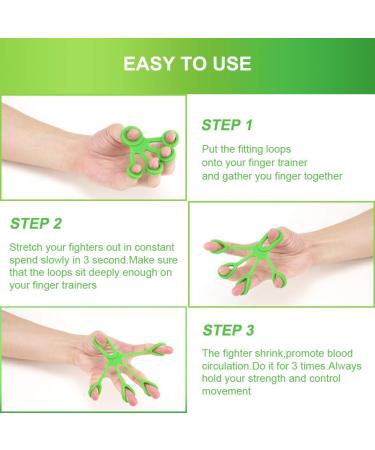 Autuwt Finger Trainer 6-Set | Hand Grip Strengthener & Muscle Trainer | Improve Grip & Hand Strength - Green - Buy Online on SooperMarket.com