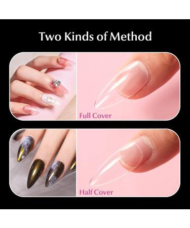 AORAEM 240PCS Clear Almond Stiletto False Nail Tips - Oval Shape Acrylic Fake Nails for DIY - Buy Online on SooperMarket.com