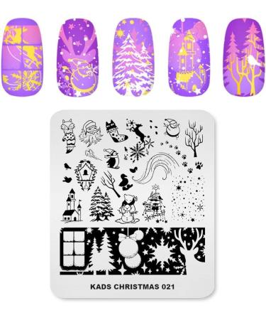 Alexnailart Christmas Halloween Nail Stamping Plate (CHRISTMAS 021) - Manicure Templates for Festive Nail Art - Buy Online on SooperMarket.com