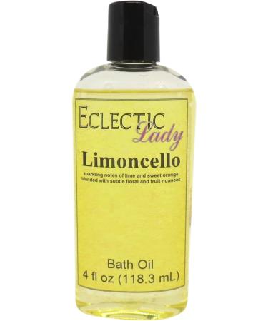 Limoncello Bath Oil by Eclectic Lady - Scented Bath Oil - Relaxing & Moisturizing Bathing Oil - Fragrance Body Oil For Dry & Rough Sensitive Skin - Body Daily Nourishing Shower Oil (4 oz) 4 Ounce