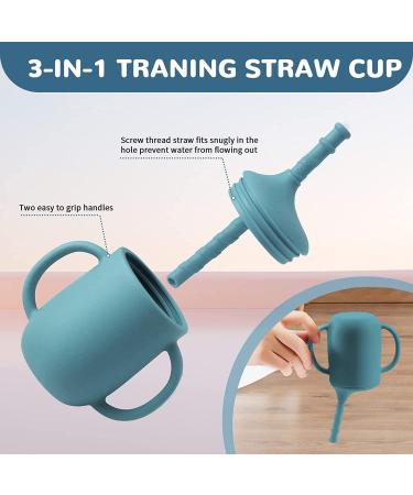 Baby Feeding Set: Silicone Bib, Suction Bowl, Spoon, Fork - Grey | Toddler Utensils for Baby Led Weaning (6 Months+) - Buy Online on SooperMarket.com