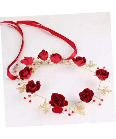minkissy Red Headband Bridal Head Headgear Miss Nationality Accessories Red - Buy Online on SooperMarket.com
