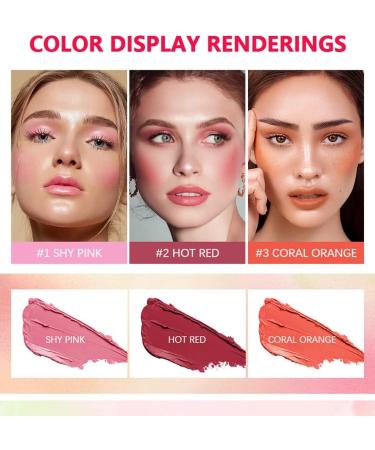 Lovelycat On-the-Go Makeup Blush Stick Tinted Moisture Stick Shadow Lips Cheek Blusher Creamy Makeup Long Lasting Natural Nude Makeup for All Skin (3PC) - Buy Online on SooperMarket.com