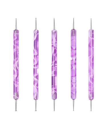 Toseky Nail Liner Brushes | Nail Liner Brush Dotting Pen Double Ended Multifunctional Nail Brushes Miniature Painting Brushes Nail Liner Brush Dotting Pen Purple