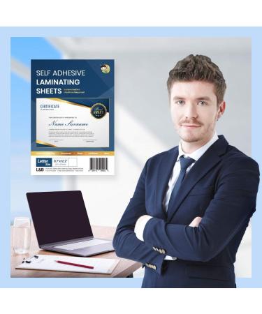 HA SHI No Heat Self Sealing Laminating Sheets - 8.5 x 11 Inch, 4mil Thickness - 20 Pack, Self Adhesive, Letter Size - A4 9x12 Inch - Transparent - Buy Online on SooperMarket.com