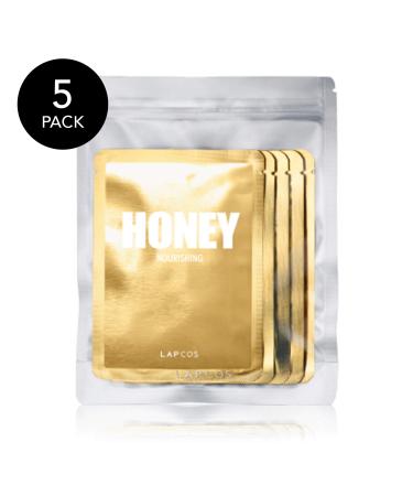 Lapcos Honey Nourishing Daily Skin Beauty Mask (5 Sheets) - 0.91 fl oz Each for Hydrated Skin - Buy Online on SooperMarket.com
