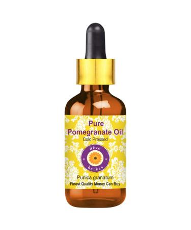 Deve Herbes Pure Pomegranate Oil (Punica granatum) with Glass Dropper Cold Pressed 30ml (1 oz)