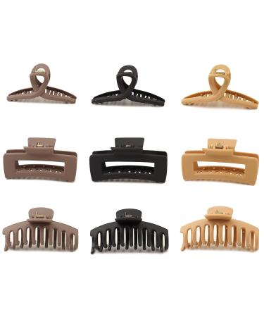 9-Count Neutral Big Hair Claw Clips for Thick Hair - Strong Hold Hair Styling Accessories for Women & Girls - Buy Online on SooperMarket.com