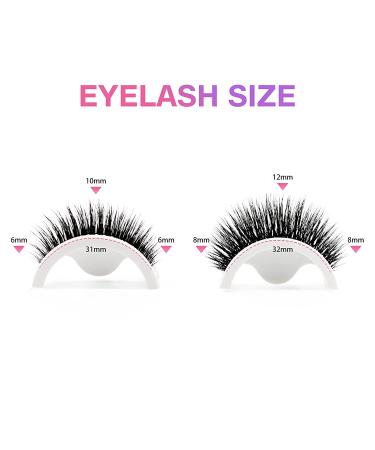 Self-Adhesive Reusable False Eyelashes - Easy 3 Second Application, No Glue Needed (2 Pairs) - Buy Online on SooperMarket.com