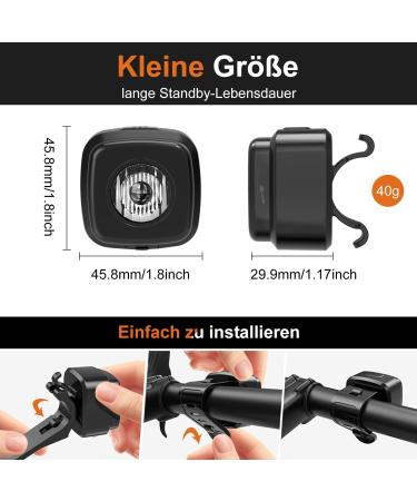 Antimi Waterproof Bicycle Front Light - StVZO Certified USB Type C Black | High-Performance Bike Lamp for Safe Night Riding - Buy Online on SooperMarket.com