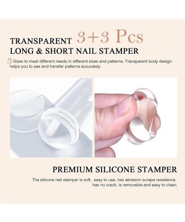 Clear Silicone Jelly Nail Stamper with Scraper | French Tip Manicure Tool for Nail Art Stamping Design - Buy Online on SooperMarket.com