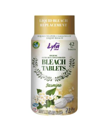 Ultra Max Concentrated Water Activated Bleach Tablets for Laundry and Cleaning. 42 Tablets 7.4 OZ Phosphate Free Replaces Liquid Bleach (Jasmine)