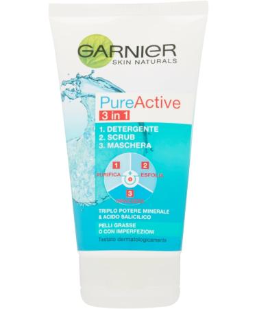 Garnier - Pure Active 3 in 1 - Gel Detergente Scrub Anti Imperfezioni 150 ml - Buy Online on SooperMarket.com