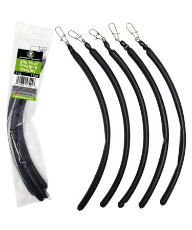 Slip Stick Dragging Weights, No-Snag Sinkers for Dragging, Trolling, Drift, Bottom Bouncing. Curved Flexible Trolling Lead 2oz, 5-Pack
