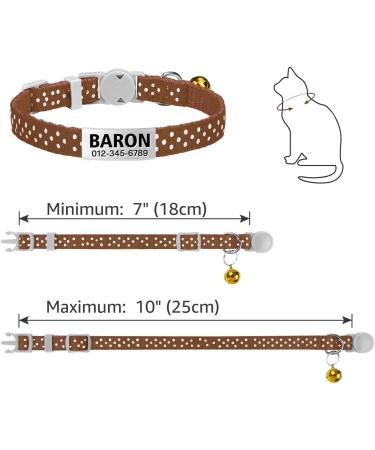 Tagme Cat Neck Band with Name & Address | Safe Closure Cat Necklace | 2 Pack Brown (18cm-30cm) | International Shipping - Buy Online on SooperMarket.com