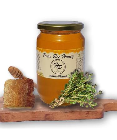 Natural Thyme Raw Honey from ECO Area Natural Sweetener Pure Unprocessed Unpasteurised Unfiltered From Comb (Large 1000 gram) 1 kg (Pack of 1) 1000.0