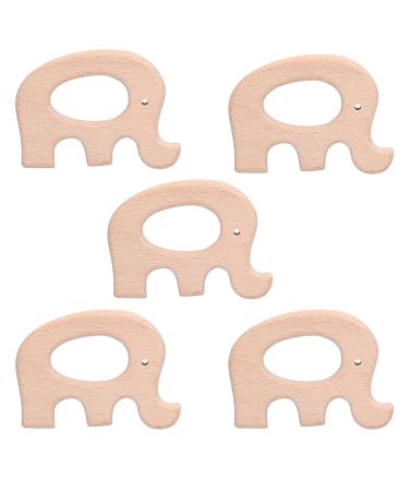 5pcs baby tea-eez elephant childhood diseases toys toy beech wood pain relief nice modern bite ring trailer for DIY production necklace bracelet