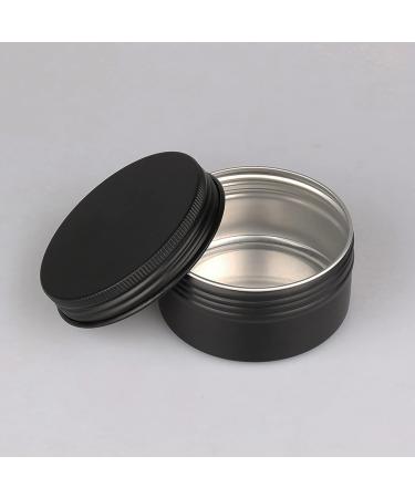Buy 12 Pack Matt Black Aluminum Screw Cap Cans - 80ml Round Cosmetic & Candle Containers with Stickers - International Shipping Available - Buy Online on SooperMarket.com