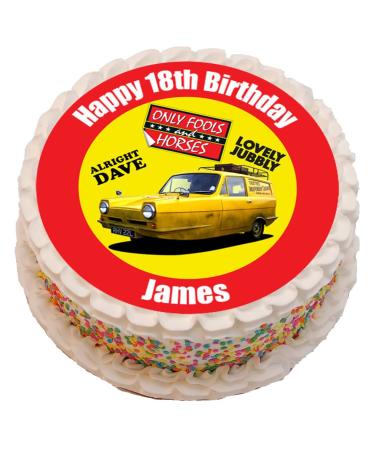 Only Fools & Horses Personalised PRE-CUT Cake Topper 7.5 Inch Round Edible Icing Sheet Birthday Decoration
