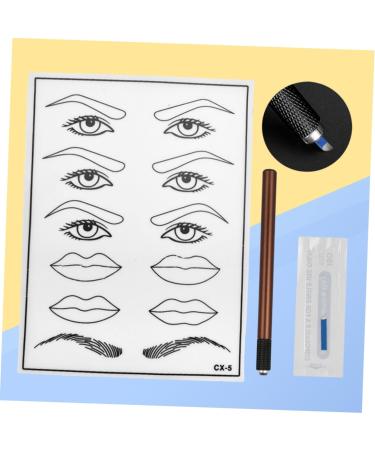 Mikinona Practice Skin Kit White Practice Eyebrow Semi-permanent Mouth Skin Eye Single Kit Microblading End and Pen - Buy Online on SooperMarket.com