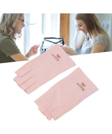 Professional Manicure Gloves Non Slip UV Protection Driving Gloves Stretchy Breathable Fingerless Fiber Cotton Nail Lamp Gloves for Home Salon Summer Outdoor Gloves for Women and Girls(Pink) - Buy Online on SooperMarket.com