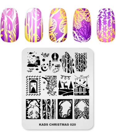 Alexnailart Christmas Halloween Nail Stamping Plate (CHRISTMAS 020) Manicure Templates for Festive Nail Art Designs - Buy Online on SooperMarket.com