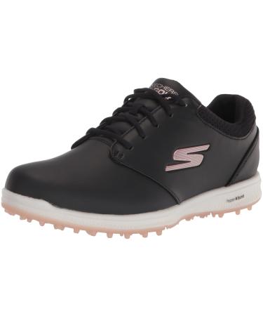 Skechers Women's 123027 Sneaker 42 EU Black Leather Rose Gold Trim