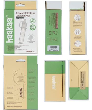 Haakaa Colostrum Collector Set - Reusable Silicone Breastfeeding Aid | 12 PK 0.1oz/4ml | Includes Clear Storage Cases & Cotton Wipes - Buy Online on SooperMarket.com