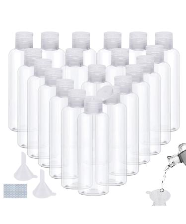 Gzhaizhuan 20 STK travel bottles set 100ml of empty plastic bottles for filling for shampoo conditioner lotion toilet article with funnel & labels