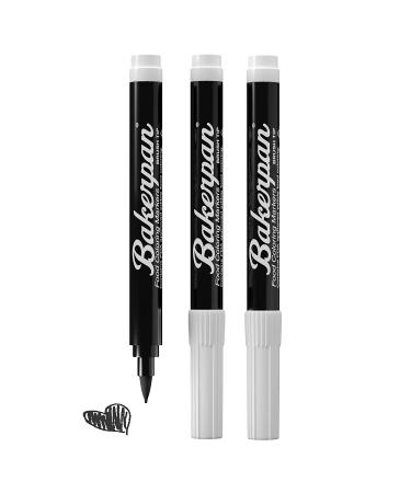 Bakerpan Food Coloring Markers - Black Brush Tip for Cake Pops & Candy Melts (Set of 3) - Buy Online on SooperMarket.com