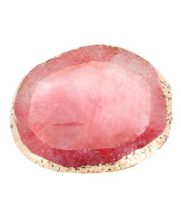 Polish Mix Palette Resin Nail Art Palette Paint Drawing Color Dish Golden Edge Resin Stone Paint Drawing Color Dish Manicure Nail DIY Tool(Red)