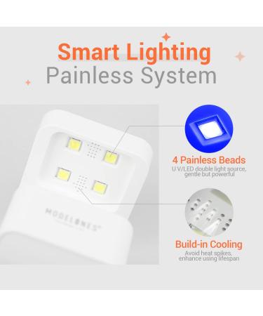 Modelones Mini LED Nail Lamp - Portable UV Gel Nail Dryer with Quick-Dry Technology - Travel-Friendly Cute Meow Design for Home DIY Manicures - Buy Online on SooperMarket.com