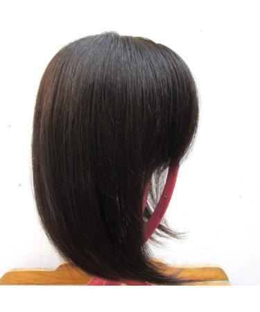 Flat Bangs Hairpiece for Women Hairpiece with Bangs Extension 13 x 14 cm 30 cm Dark Brown