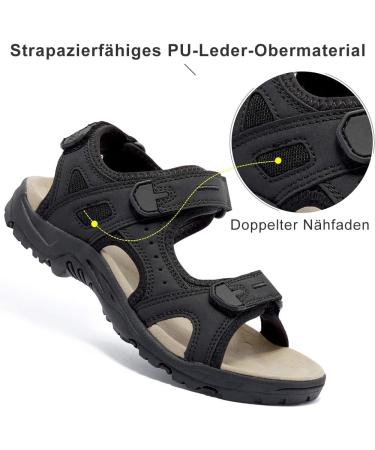 Outpro Women's Hiking Sandals - Comfortable Waterproof Sports Sandals with Foot Vault Support - Size 38 EU - Pure Black - Buy Online on SooperMarket.com