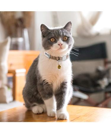 Tagme Cat Neck Band with Name & Address | Safe Closure Cat Necklace | 2 Pack Brown (18cm-30cm) | International Shipping - Buy Online on SooperMarket.com