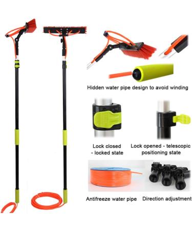 photovoltaic cleaner window cleaning pole 3.6-11m Window Cleaning Pole Water Fed Telescopic Brush Extendable Cleaner Conservatory Roof Photovoltaic Panel Cleaning Tool / 9m / 30ft - Buy Online on SooperMarket.com