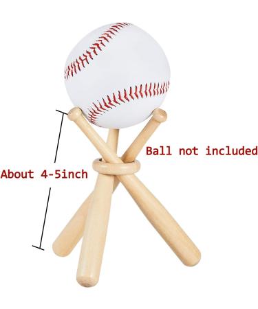 Wooden Baseball Stand Display Holder with Mini Bats and Circles - Ideal for Players and Fans - Buy Online on SooperMarket.com