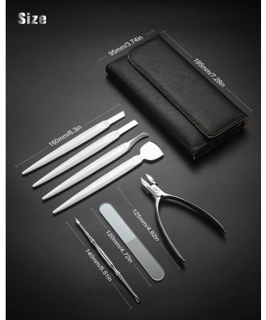 FERYES Pedicure Knife Ingrown Toenail Kit - 7 PCS Professional Toenail Grooming Tool Set with Super Sharp Clippers - Includes Leather Case - Buy Online on SooperMarket.com