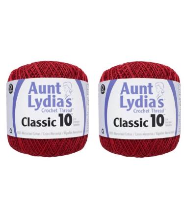 Aunt Lydia's Crochet Thread - Size 10 - Victory Red (2-Pack)