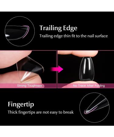 AORAEM 240PCS Clear Almond Stiletto False Nail Tips - Oval Shape Acrylic Fake Nails for DIY - Buy Online on SooperMarket.com
